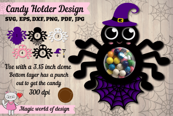 3D Halloween Spider Web Candy Dome SVG for Blog & Website Design