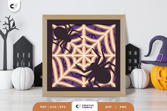3D Halloween Spider Web SVG for Crafting