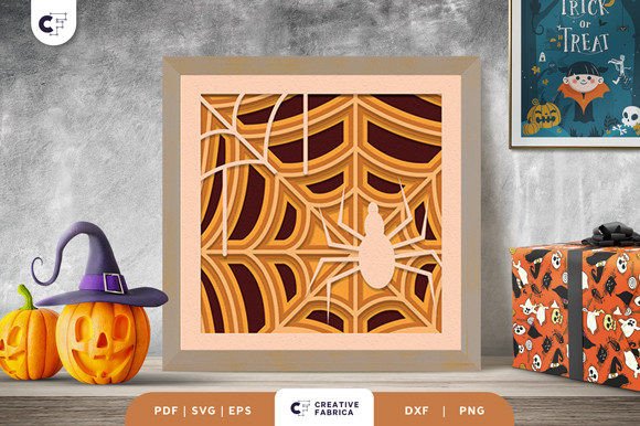 3D Spider Web SVG for Halloween Design