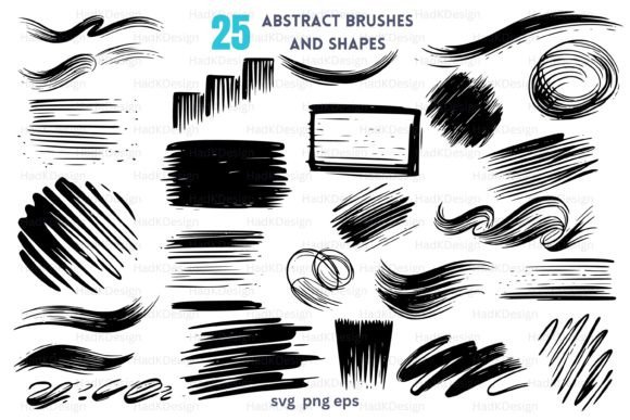 Artistic Brush Stroke Vector Pack 25 for Crafting and Design