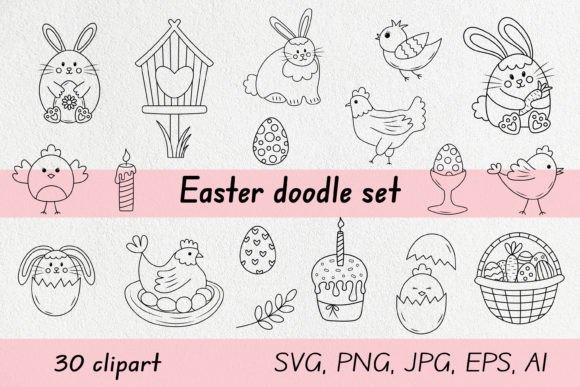 Easter Doodle Set: A Graphic Design Asset for Seasonal Creativity