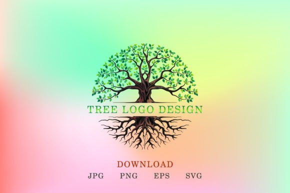 ELEGANT Tree Logo with Circle Shapes - A Versatile Graphic Design Asset