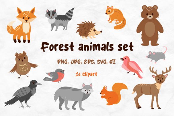 Forest Animals Set: A Versatile Graphic Design Asset for Creative Sellers