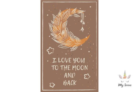 Greeting Card with Flowers and Moon - A Versatile Graphic Illustration