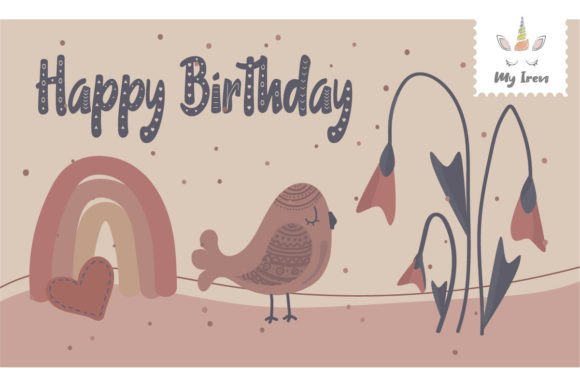 Happy Birthday with Bird 1: A Versatile Graphic Design Asset for Blogs and Websites