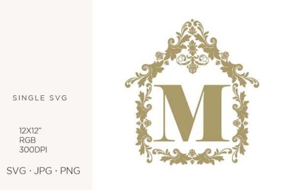 House Like Ornamental Emblem, Letter M in Graphic Design