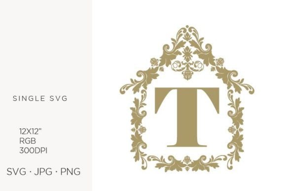 House Like Ornamental Emblem T in Graphic Design