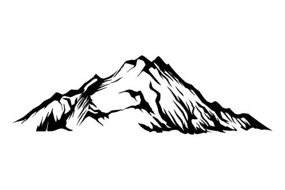 Mountain Range Element: A Graphic Design Asset for Local Business Branding