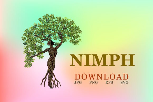 Nymph Woman Tree Vector Illustrations