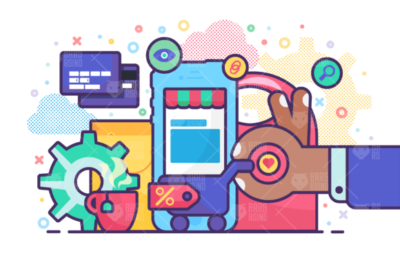 Online Shop Concept Illustration for Modern Graphics