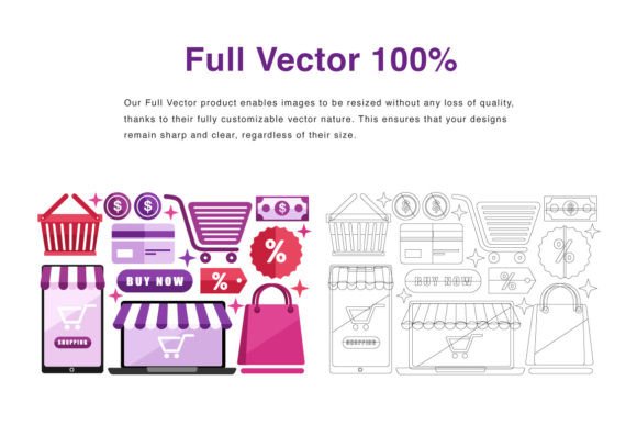 Online Shop Elements Illustration: A Graphic Design Asset for E-Commerce