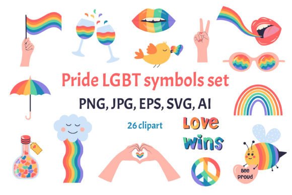 Pride LGBT Symbols Set - Graphics for Commercial Use