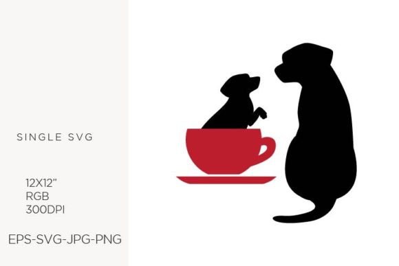 Puppy and Coffee SVG Logo Icon for Blog and Web Graphics