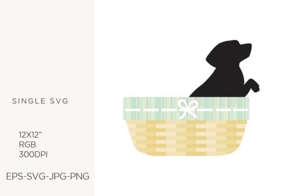 Puppy Basket Svg Logo for Local Business Branding