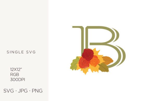 Rose Flowers As a Part of Letter B Graphics