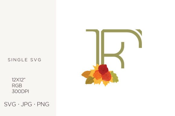 Rose Flowers As a Part of Letter F Graphics
