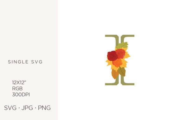 Rose Flowers As a Part of Letter I Graphics