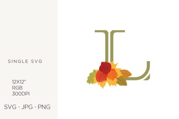 Rose Flowers As a Part of Letter L Graphics