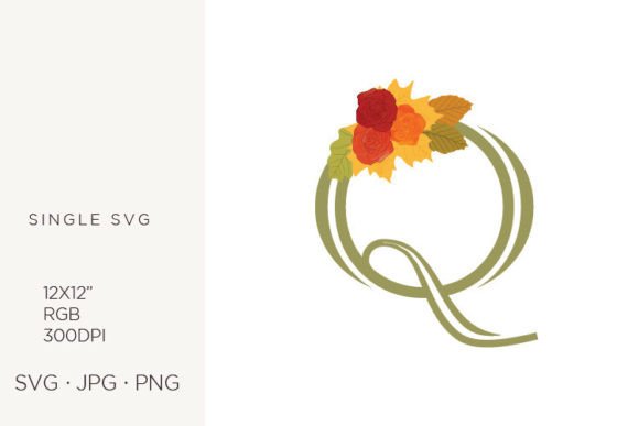 Rose Flowers As a Part of Letter Q Graphics