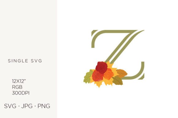Rose Flowers As a Part of Letter Z Graphics