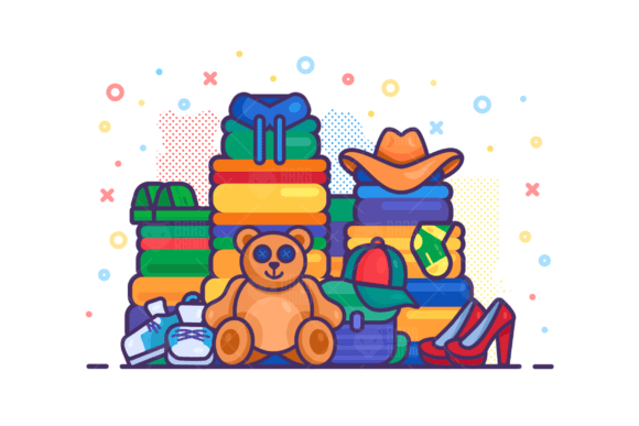 Textile Shopping Illustration for Modern Branding and Marketing